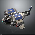 Futuristic Blue And Silver Spacecraft Design With Aerodynamic Structure For Cosmic Exploration
