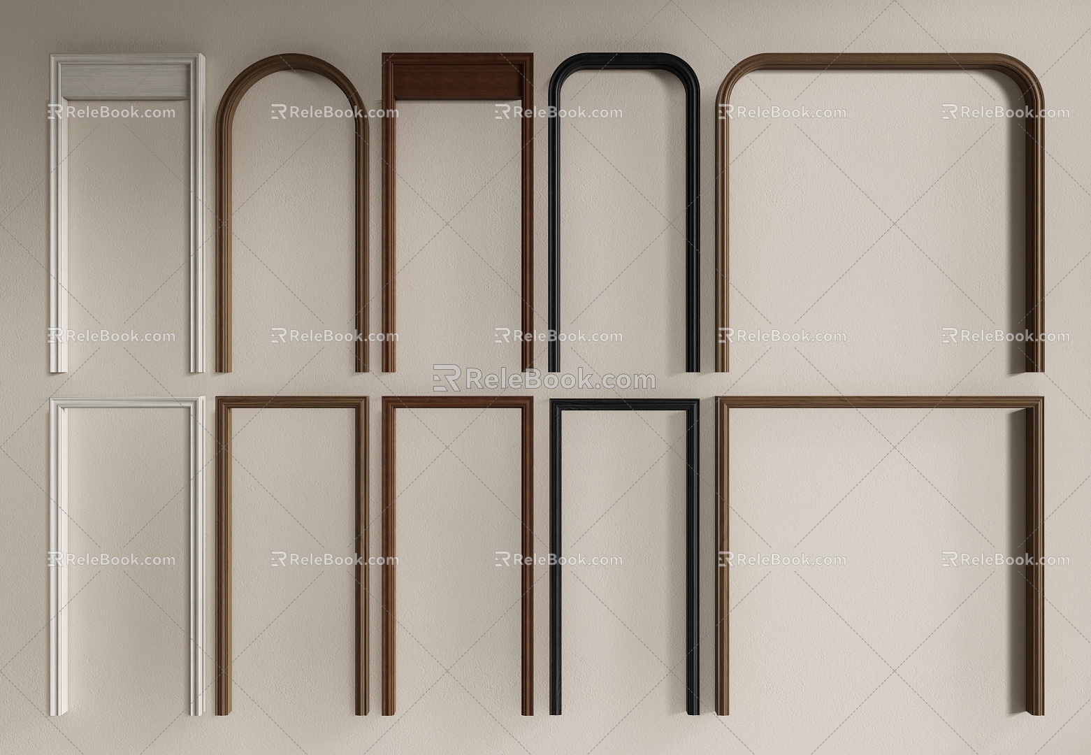 modern door cover pass opening arched door 3d model