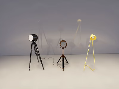 Modern Floor Lamps with Tripod Base and Minimalist Design for Living Room Interior 3d model