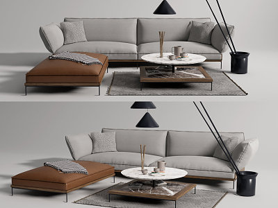 Modern sofa coffee table combination model