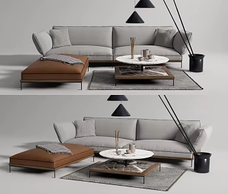 Modern sofa coffee table combination 3d model