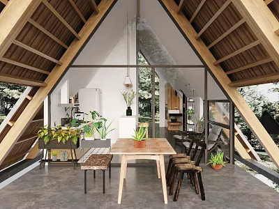 Modern Restaurant Simple 3d model