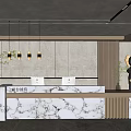 Modern Front Office Front Desk 3d model
