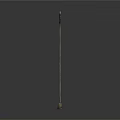 Modern Street Light Structure With Tall Metal Pole And Curved Lamp Head
