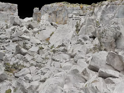 Natural White Stone Rocks And Wood Materials For Construction Projects 3d model