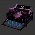Black Vintage Office Typewriter with Classic Keyboard and RTW Logo as Essential Office Appliance
