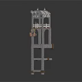 Small Mechanical Hoist Device With Metal Frame Wheels Chain And Hook Structure
