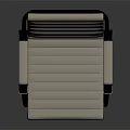 Modern Beige Striped Upholstered Office Chair With Metal Armrests And Frame