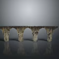 Elegant Classical Stone Arch Bridge Structure With Multiple Arches And Reflection