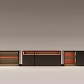Modern TV Stand With Mounted TV Open Shelves Drawers And Decorative Ornaments