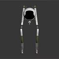 3D Robot Character With Spherical Head And Green White Mechanical Legs 3d model