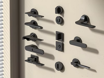 Door Handle Metal Door Handle Combination Hardware Accessories 3d model