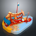 Colorful Kids Playground Model Design With Swing Slide Climbing Frame And Sandpit Area