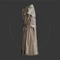 Classic Beige Trench Coat With Double Breasted Front Belted Waist And Lapel Collar Design