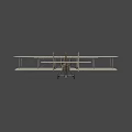 Vintage Biplane Model With Wooden Wings Propeller And Landing Gear