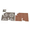 Geometric Pattern Decorative Panels With Brown White Stripes And Wavy Line Designs 3d model