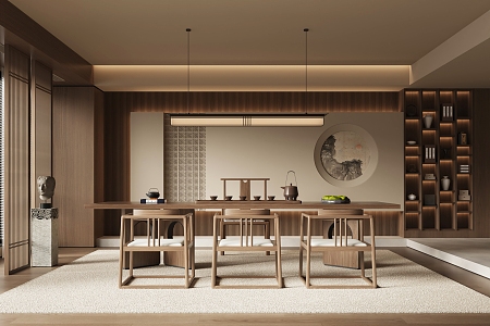 New Chinese Style Song Style Tea Room Study 3d model