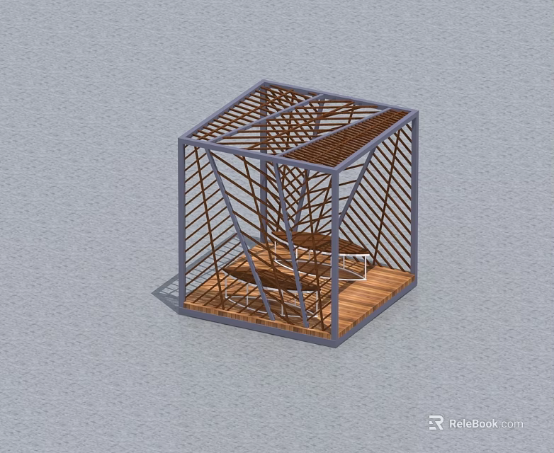 Modern Swing Door Design With Wooden Frame And Metal Structure For Interior Use 3d model 
