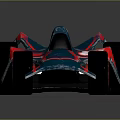 Concept Race Car With Blue Pink Body Streamlined Design Red Rims And Number 25