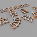 railway track old railway interchange 3d model