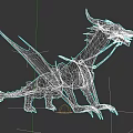Mythical Flying Dragon With Large Wings Horns And Scaled Body Details