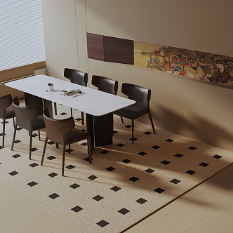 Modern dining table 3d model