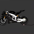Modern Sleek Black Motorcycle With Carbon Fiber Panels And Shiny Reflective Surface Design