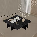 Tea table book ornaments combination 3d model