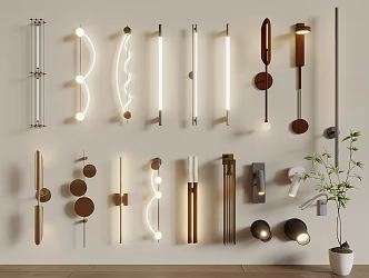 Modern wall lamp bedside wall lamp long strip wall lamp metal wall lamp decorative wall lamp 3d model