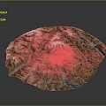 Detailed Realistic Natural Terrain Model With Green Mountains Rivers And Lush Vegetation