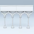 Gothic Style Decorative Architectural Structure With White Marble Top Arched Design And Four Columns 3d model