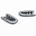 Two Gray Inflatable Boats With Compact Design And Lightweight Structure 3d model