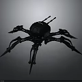 Mechanical Spider Robot With Black Body Multiple Legs And Antennas Design