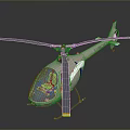 Modern Helicopter 3D Model With Sleek Body Rotor Blades And Transparent Cockpit
