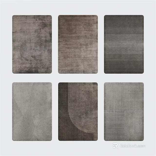 Modern Square Carpets With Textured Patterns In Neutral Tones For Home Decor 3d model