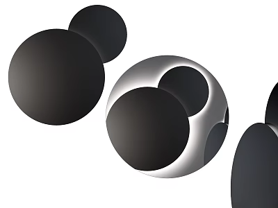 Modern Wall Lamp With Black Silver Spherical Design And Sleek Minimalist Modern Style 3d model