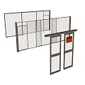 Metal Mesh Fence and Gate Structure with Frame and Locking System 3d model