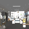 Bright Modern Clothing Store Interior With Fashion Apparel Hanging Clothes And Mannequin Displays