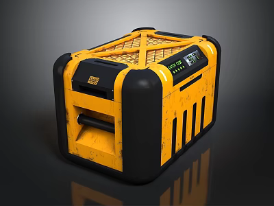 Yellow And Black Portable Power Station With Grid Top Digital 3d model