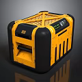 Yellow And Black Portable Power Station With Grid Top Digital