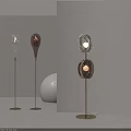 Modern Floor Lamps With Glass Shades Transparent Amber Metal Base Elegant Interior Design