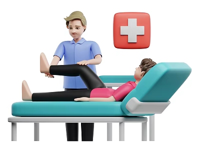 Modern Cartoon Physiotherapy Icons Physiotherapy Cartoon Characters 3d model