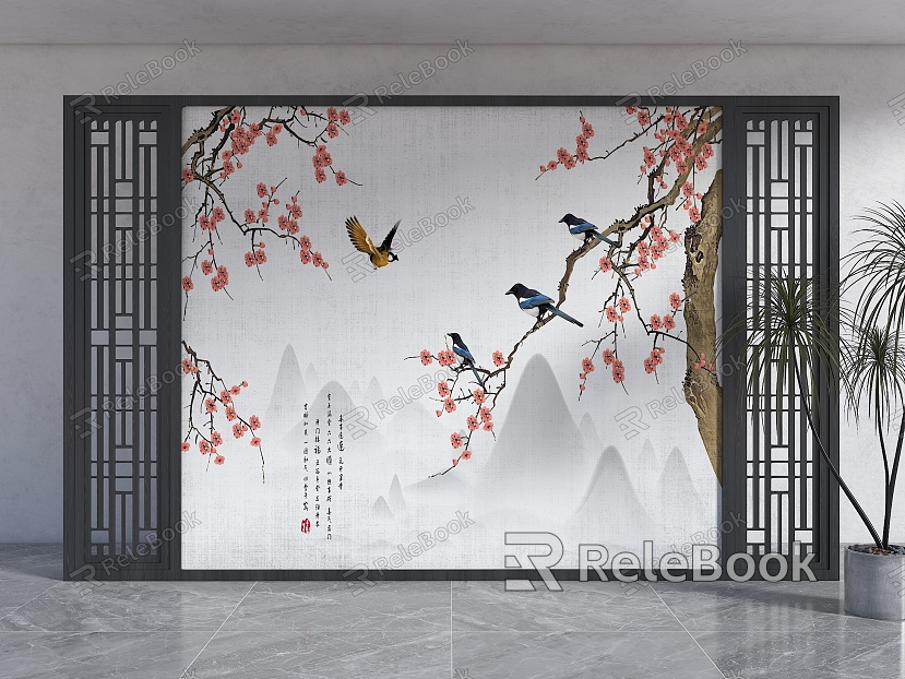 New Screen Landscape Painting Partition Study Tea Room Screen New Folding Screen Landscape Traditional Chinese Painting Partition model