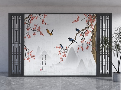 New Screen Landscape Painting Partition Study Tea Room Screen New Folding Screen Landscape Traditional Chinese Painting Partition model