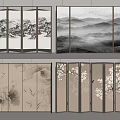New Chinese Screen Folding Screen Partition 3d model