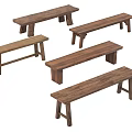 Various Solid Wooden Benches With Different Natural Designs For Home Decoration