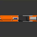 Orange And Black Mechanical Weapon With Launcher Structure And Grip Design