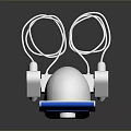 Blue And White Device With Digital Display Knob And Ports Showing Time And Power Level