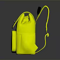 Vibrant Yellow Backpack With Modern Design Front Pocket And Logo Detail 3d model