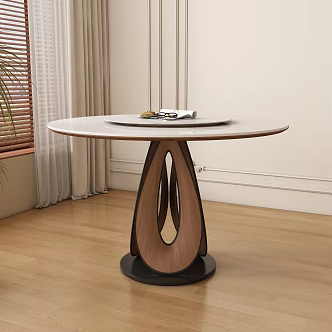 Modern round dining table 3d model